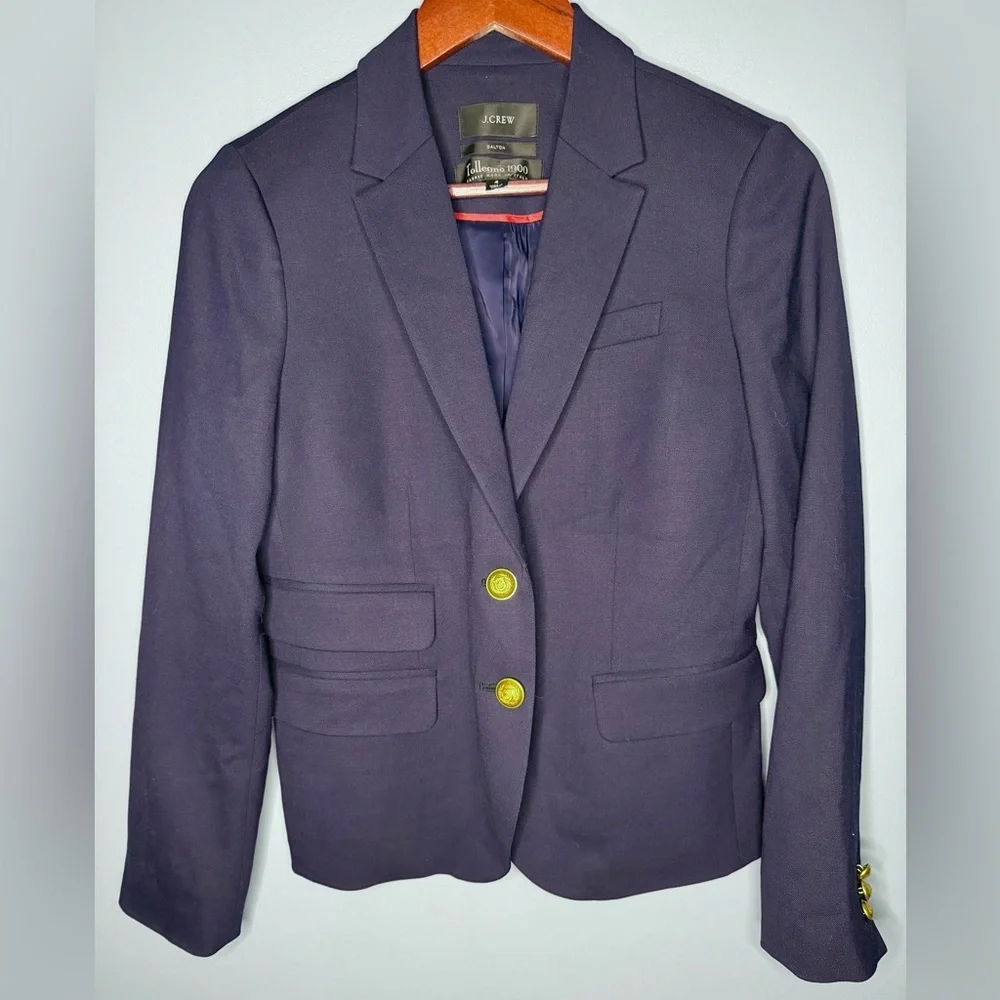 NWOT J. Crew Dalton Blazer Women’s Navy Italian Wool Gold Buttons | Size 4 - Picture 4 of 10